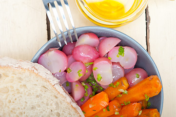 Image showing steamed  root vegetable on a bowl