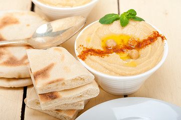 Image showing Hummus with pita bread 