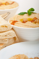 Image showing Hummus with pita bread 