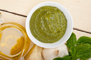 Image showing Italian basil pesto sauce ingredients