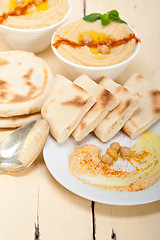 Image showing Hummus with pita bread 