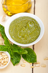 Image showing Italian basil pesto sauce ingredients