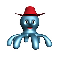 Image showing Octopus with cowboy hat