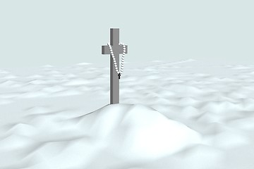 Image showing Cross in the snow