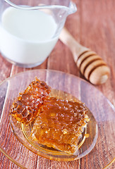 Image showing honey and milk