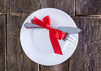 Image showing fork and knife on a table