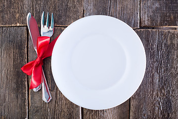 Image showing fork and knife on a table