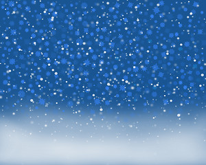 Image showing fabulous snowflakes falling on the ground