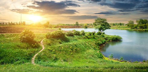 Image showing Footpath near river