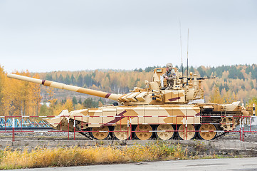 Image showing Modified T-72 with additional protection kit