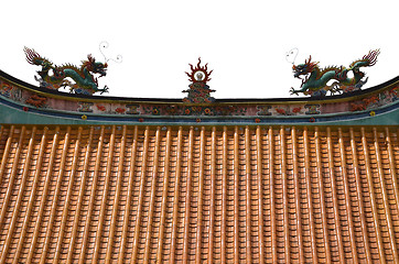 Image showing Dragon on the top of chinese temple