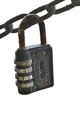 Image showing Rusty lock and chain