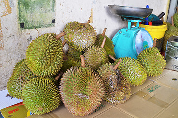 Image showing Durian on sale