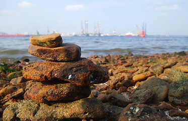 Image showing Rocks on the coast of the sea