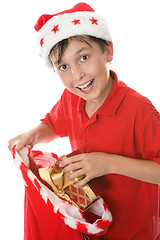 Image showing Child with a sack of presents