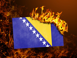 Image showing Flag burning - Bosnia and Herzegovina