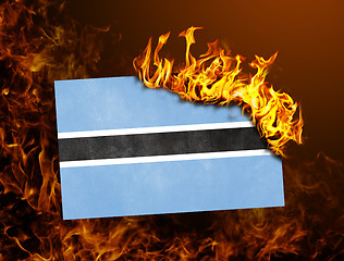 Image showing Flag burning - Botswana