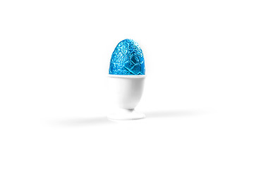 Image showing Easter chocolate egg in blue