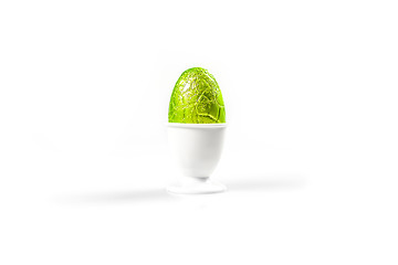 Image showing Easter chocolate egg in green