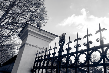 Image showing Gate in black and white