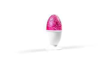 Image showing Easter chocolate egg in pink