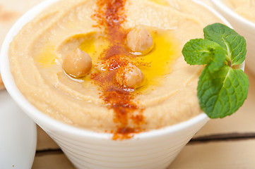 Image showing Hummus with pita bread 