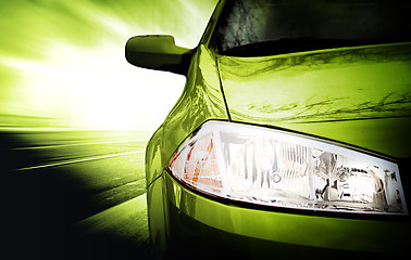 Image showing Green Sport Car - Front side