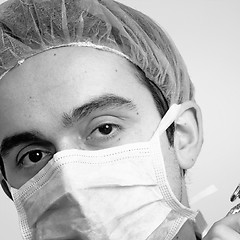 Image showing Portrait of a young doctor with stethoscope.