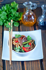 Image showing noodles with meat