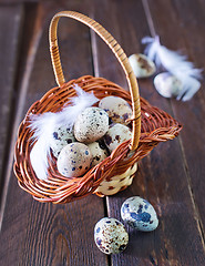 Image showing raw quail eggs