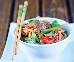 Image showing noodles with meat