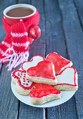 Image showing cookies and cocoa in cup