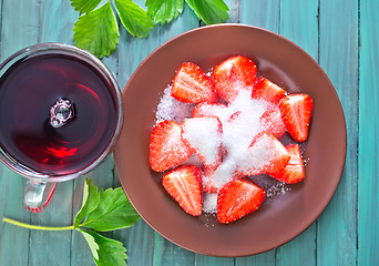 Image showing strawberry with sugar