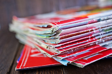 Image showing stack of magazines