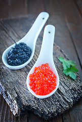 Image showing red and black caviar