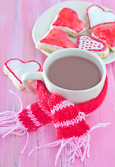 Image showing cookies and cocoa in cup