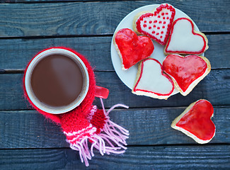 Image showing cookies and cocoa drink