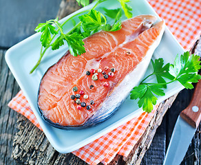 Image showing raw salmon