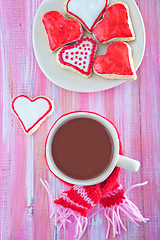 Image showing cookies and cocoa drink