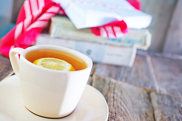 Image showing tea with lemon in cup