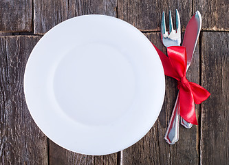 Image showing fork and knife on a table