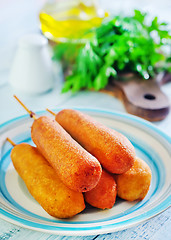 Image showing corndogs