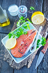 Image showing raw salmon