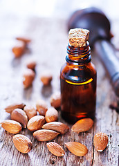 Image showing almond oil in a glass bottle