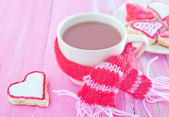 Image showing cookies and cocoa in cup