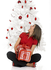 Image showing Happy woman with Chirstmas gifts