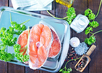 Image showing raw salmon