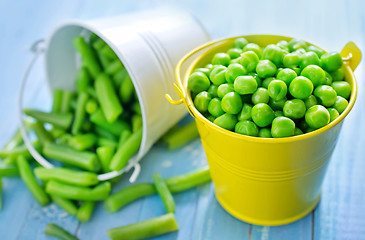 Image showing green peast and beans