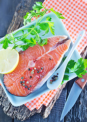 Image showing raw salmon