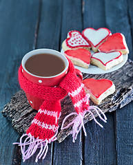 Image showing cookies and cocoa in cup